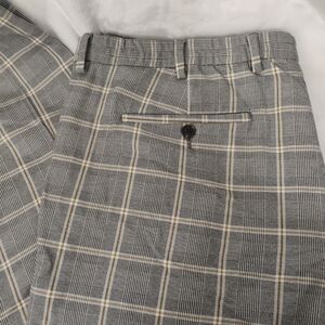 J Ferrar Slim Gray Brown Glen Plaid Mens XL 40-42 Pants Stretch‎ Waist H